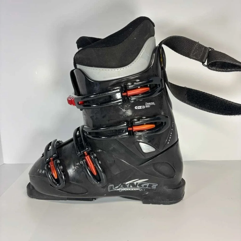 Women's Lange Fit @ Fun Ski Boots 255 Black Red 3/1/2 3 Marco ADJ Size 8.5 US